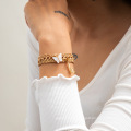 Simple retro twist chain bracelet, wild ins wind white butterfly bracelet set